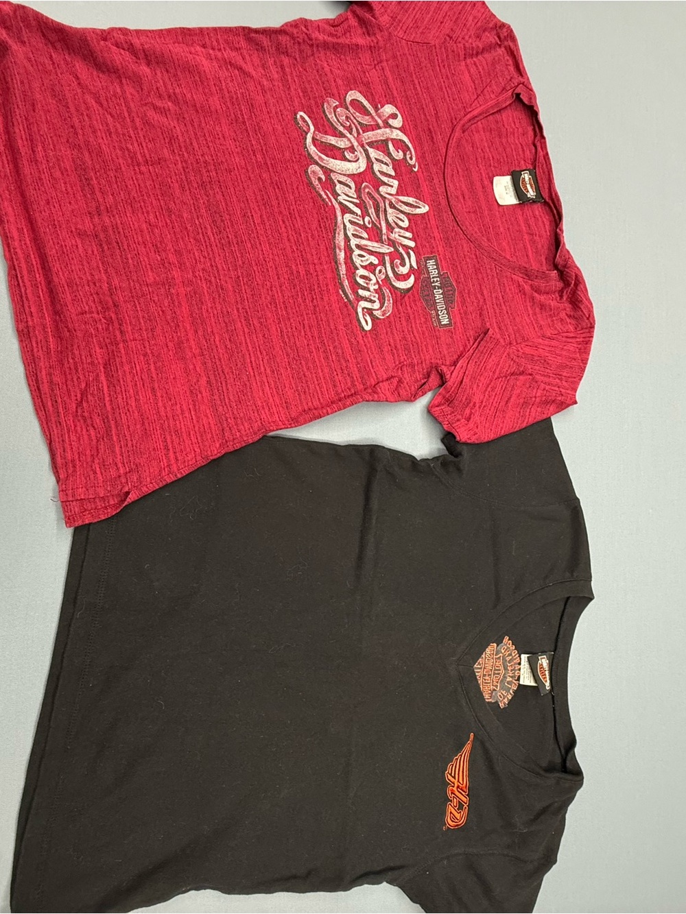 Harley-Davidson women’s Bundle Red & Black Short Sleeve Tees with Logo Graphics